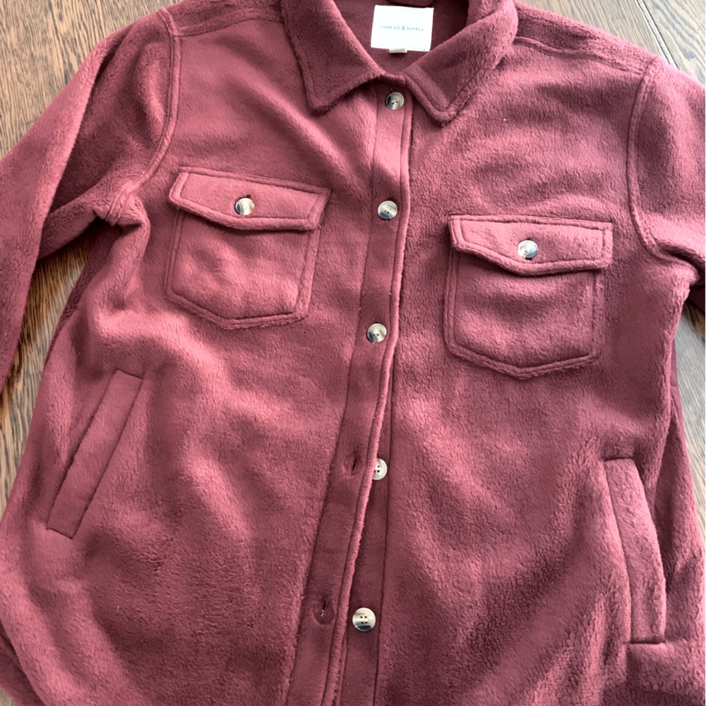 Thread & Supply fleece shirt jacket size S